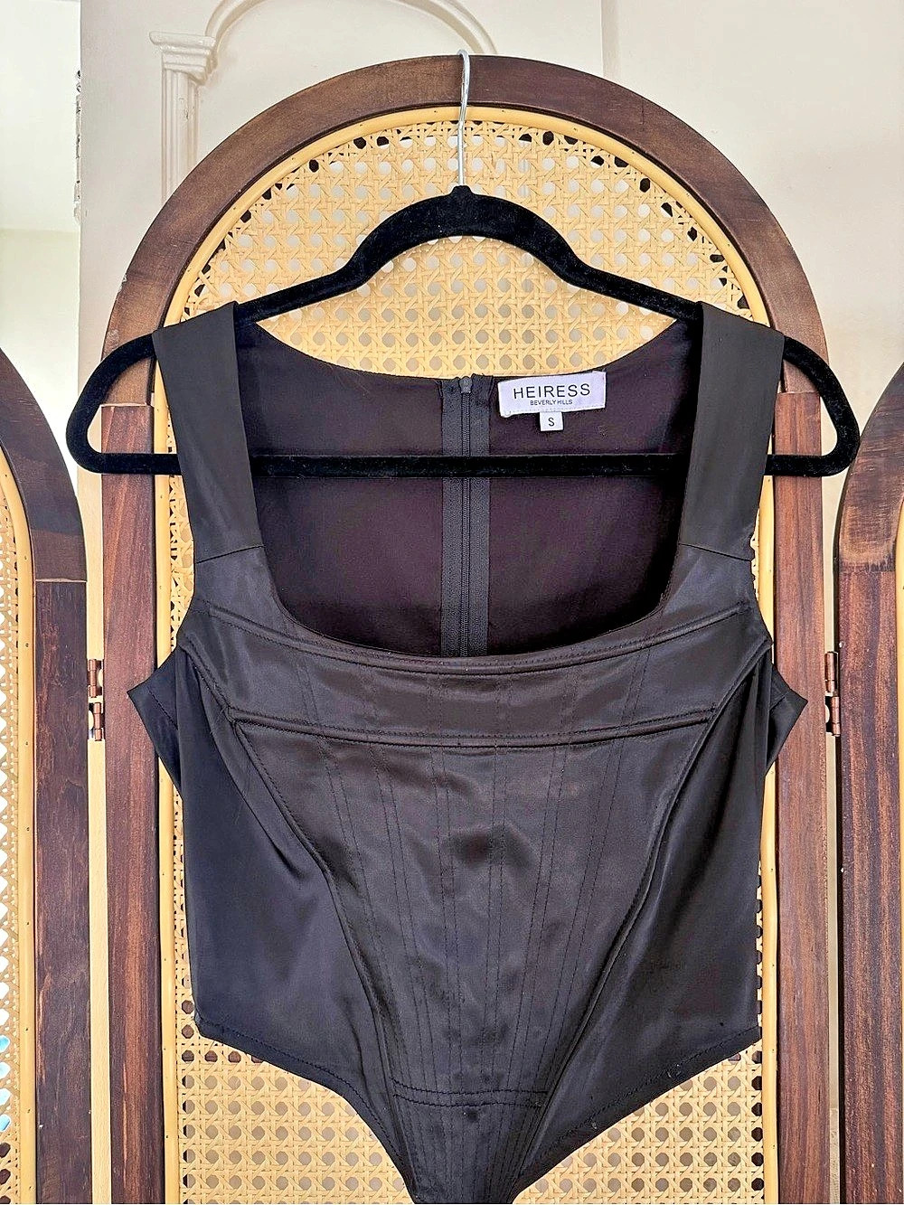 HEIRESS Black Bodysuit Size Small Like New
